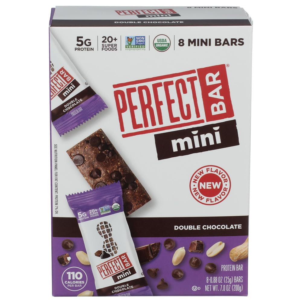 Perfect Bar Organic Mini Double Chocolate Bar 8 Count, 0.88 OZ