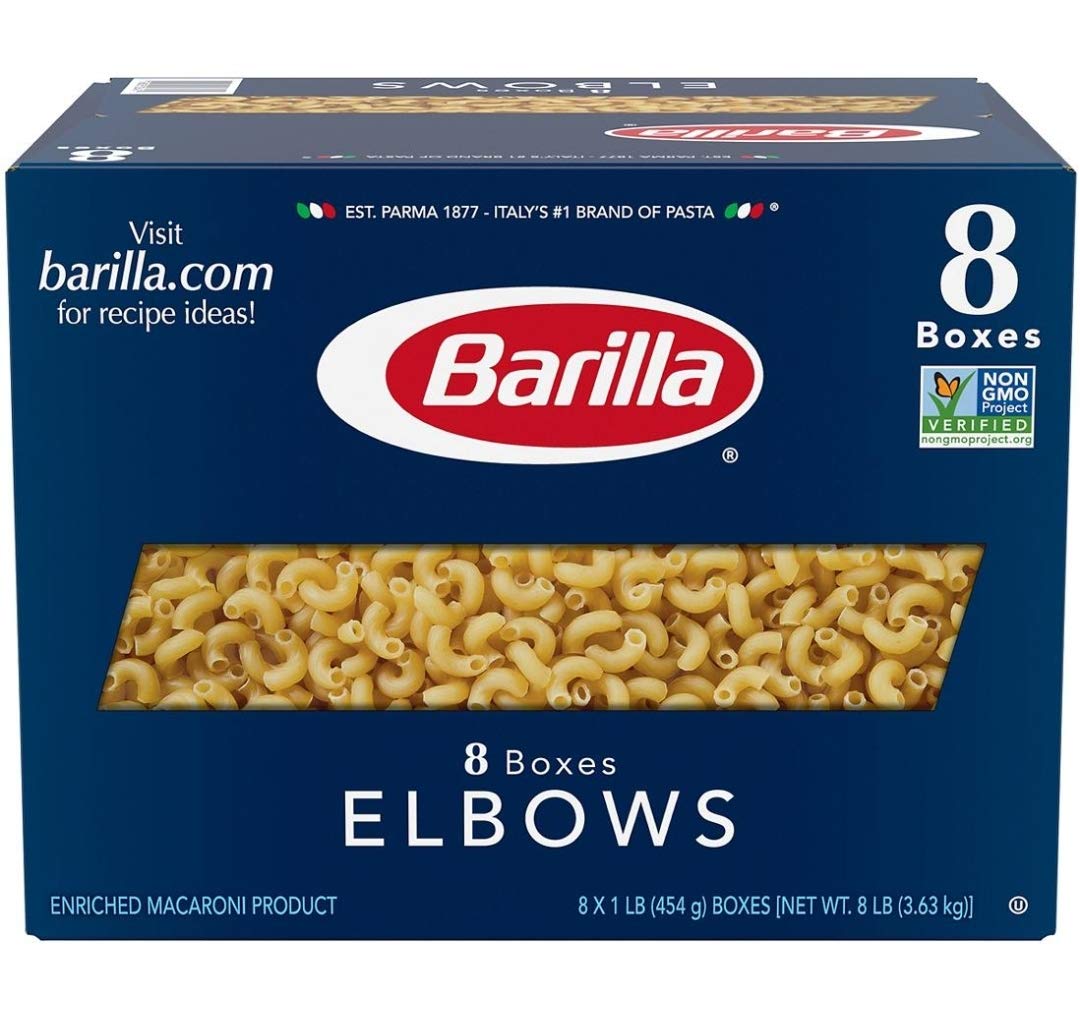 Barilla 8 Count Elbows Pasta, (Pack of 8)