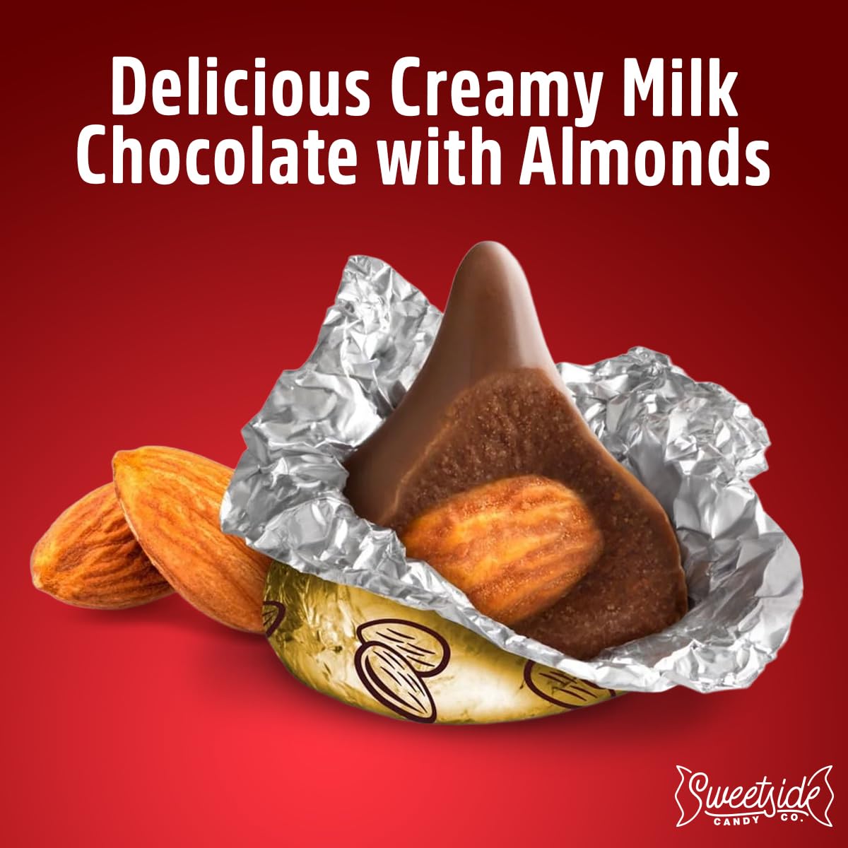 Almond Kisses, 2lb Pack of Chocolate Kisses Bulk, Ideal Gold Chocolate for Parties, Events or Stocking Up on Your Favorite Chocolates, Perfect Gold