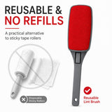 Reusable Lint Brush for Clothes, Double Sided Pet Hair Remover Brush with Swivel Head, Fabric Lint Remover for Couch, Furniture, Bedding