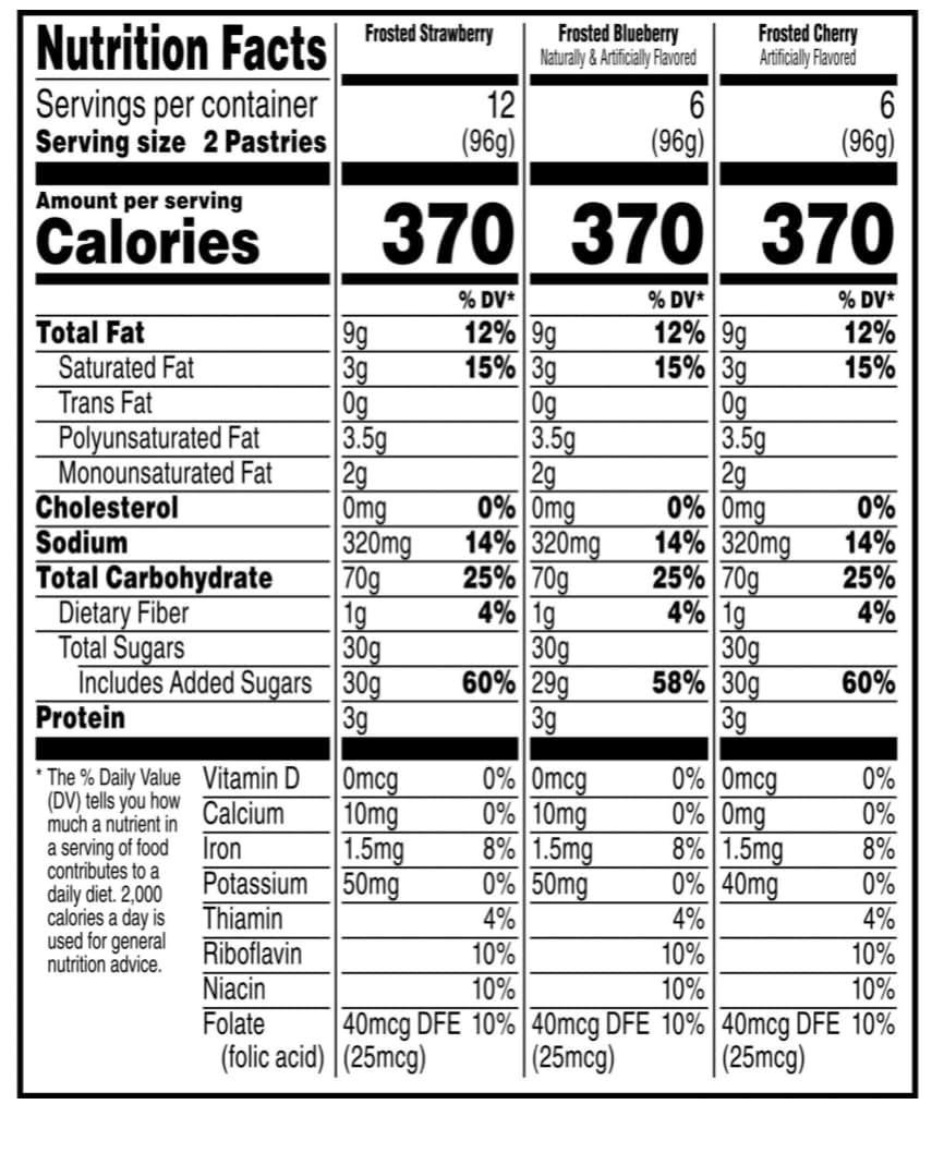 Pops-Tarts Frosted Toaster Pastries Variety Pack, Strawberry, Cherry, Blueberry Flavors, 48 Count, 5.1 lb