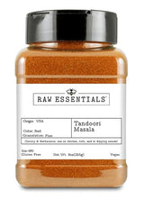 Raw Essentials Tandoori Masala Spice Blend - Savory & Herby - Use on Chicken, Tofu, and Dipping Sauces - Gluten Free, Vegan, Non-GMO - 9 Ounce Bottle