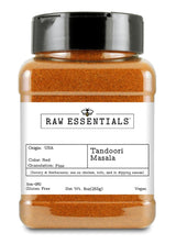 Raw Essentials Tandoori Masala Spice Blend - Savory & Herby - Use on Chicken, Tofu, and Dipping Sauces - Gluten Free, Vegan, Non-GMO - 9 Ounce Bottle
