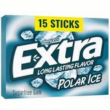 Extra, Polar Ice Sugar Free Chewing Gum Grad Gifts Prom Essentials Mint Gum, 15 Stick Slim Pack, 15 Count