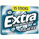 Extra, Polar Ice Sugar Free Chewing Gum Grad Gifts Prom Essentials Mint Gum, 15 Stick Slim Pack, 15 Count