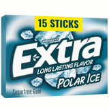 Extra, Polar Ice Sugar Free Chewing Gum Grad Gifts Prom Essentials Mint Gum, 15 Stick Slim Pack, 15 Count
