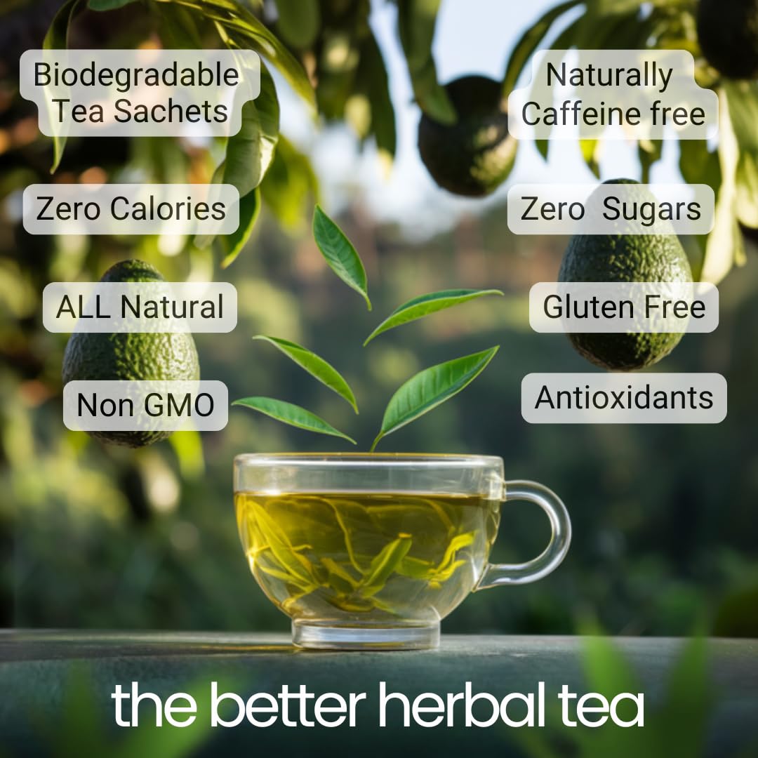 Avocado Tea Party With Five Blends | Variety tea Pack | Peach Tea | Lemon Tea | Natural Avocado Leaf Tea | Chamomile Tea | Black Tea | Great Gift Idea