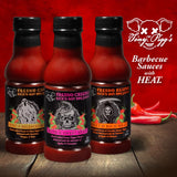 Tony Pigg's Kick'n Hot BBQ Sauce Variety Pack (3 pk, 19oz ea- Fresno Reaper, Ghost, Creeper) - Hand Crafted Barbecue Sauce w Fresh Pepper Heat - Great