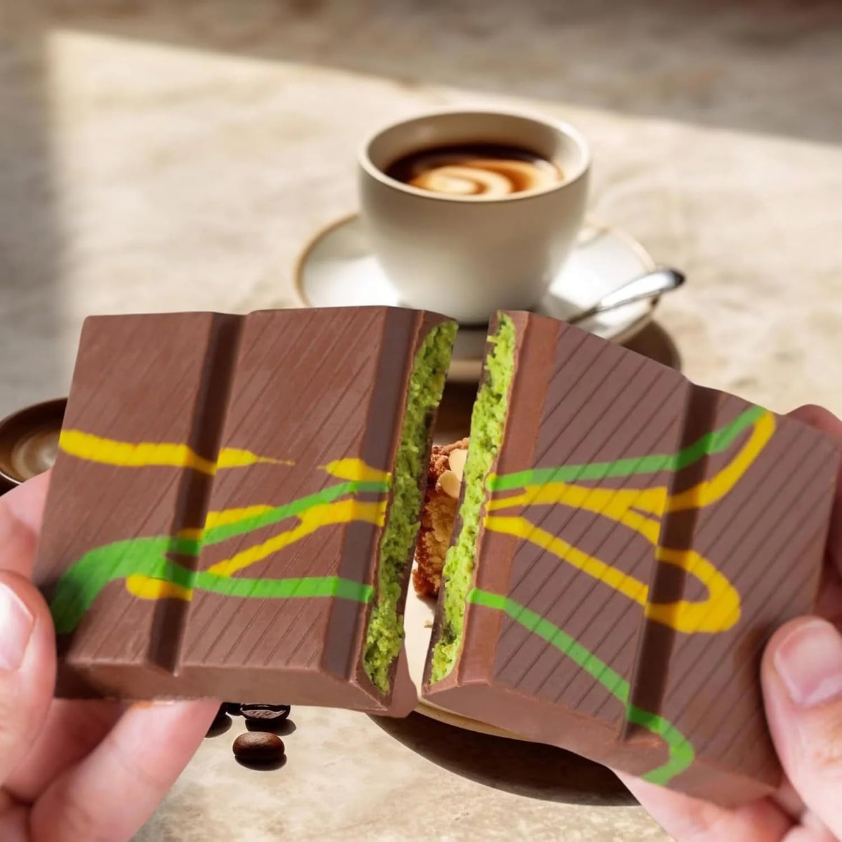 Beyoglu Dubaco Dubai Chocolate Bar - Turkish Pistachio Chocolate with Tahini & Crispy Kadayif | 7 oz Middle Eastern Gourmet Milk Chocolate Imported
