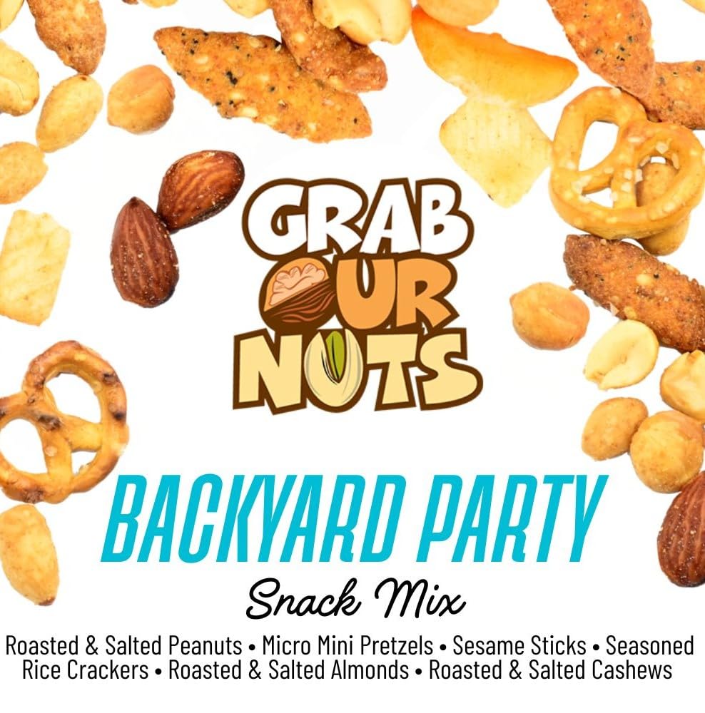 Grab Our Nuts Backyard Party Snack Mix 32 Ounce Jar