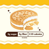 Rip Van LEOs - Golden Vanilla Sandwich Cookies - Low Sugar Snack Cookies - Low Carb Snack - Diabetic Snacks - 40 Low Sugar Cookies (10 Packs