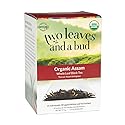 Two Leaves and a Bud Organic Assam Black Tea Bags, Whole Leaf Caffeinated Black Tea in Pyramid Sachets, 15 Count (Pack of 1)