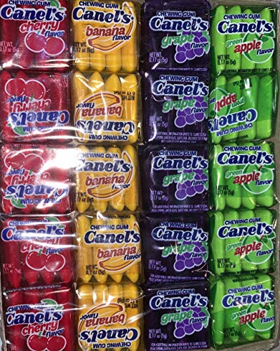 4 Set - Canel's Assorted Fruit Flavors Chewing Gum, 4 pc, 20 Count