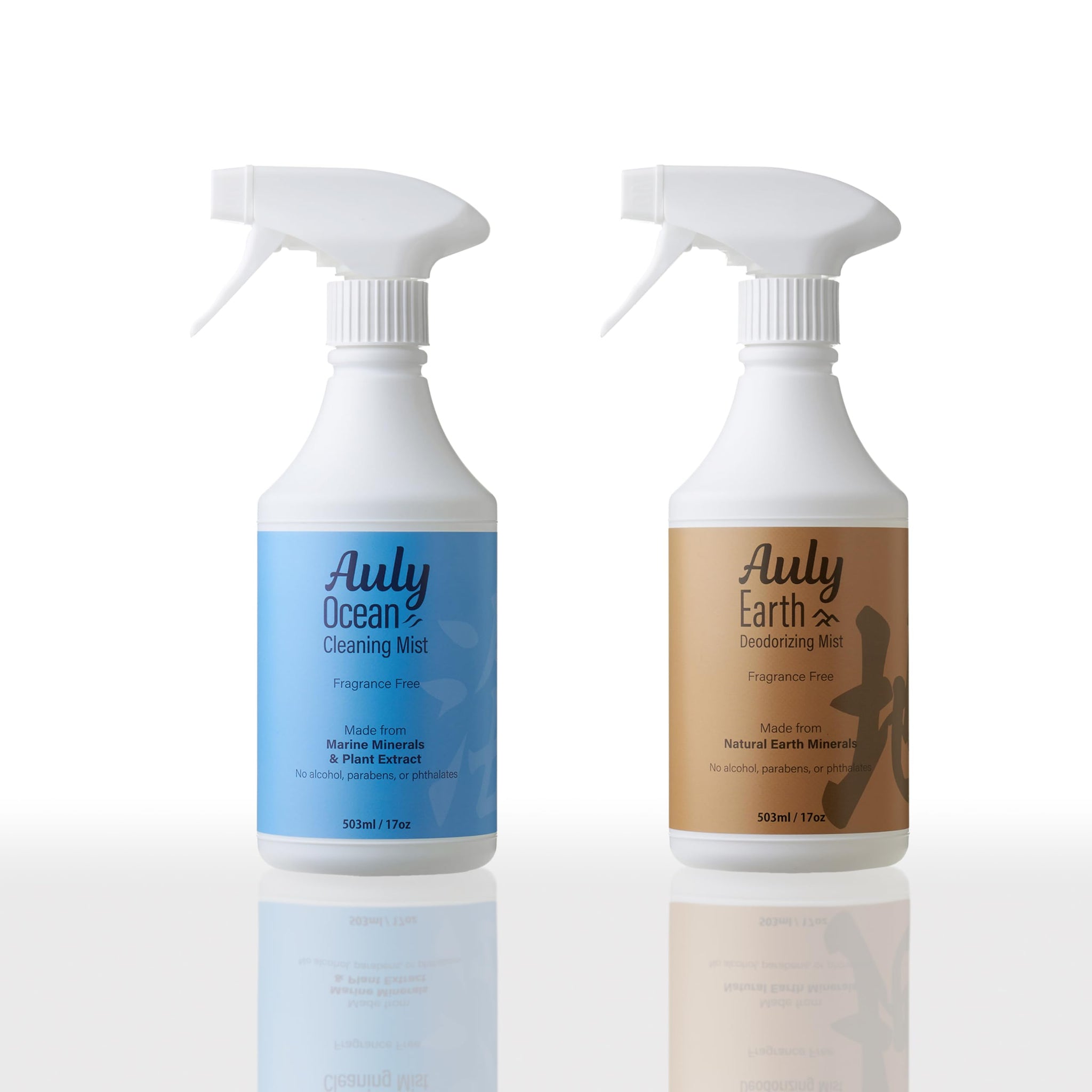 Auly Earth Deodorizing Mist - Mineral-Based Odor Eliminator for Fabric & Air - Unscented Spray for Homes with Pets - Japanese Mineral Formula (17 Fl