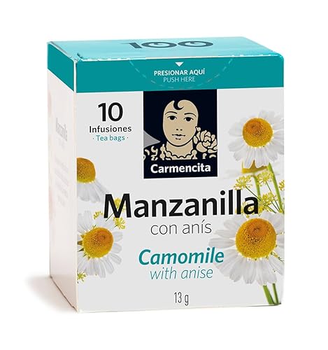 Carmencita. Chamomile with Anise infusion (10 teabags). 13g (0.46oz). Pack of 2.