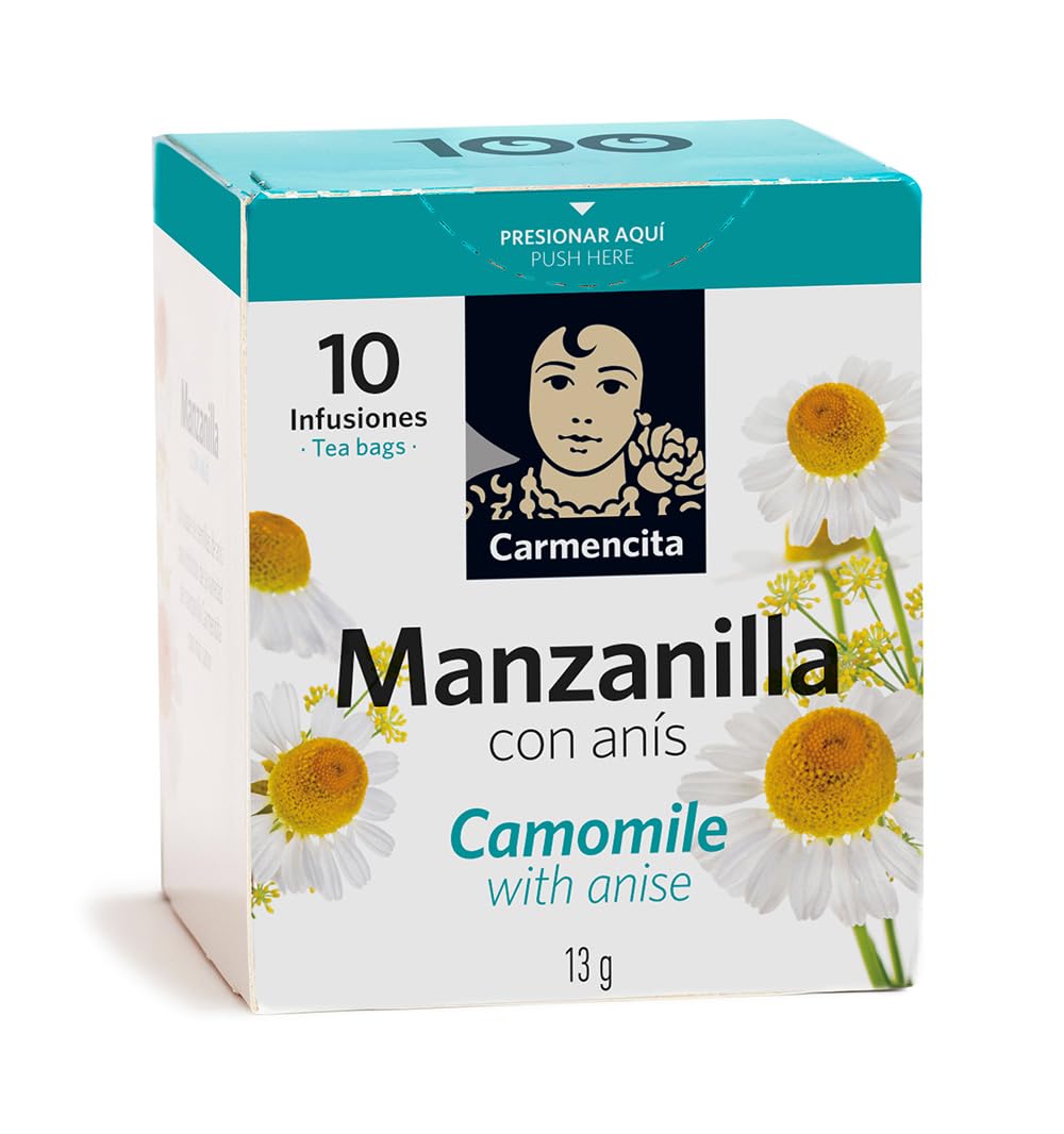 Carmencita. Chamomile with Anise infusion (10 teabags). 13g (0.46oz). Pack of 2.