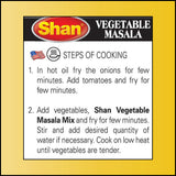 Shan Vegetable Masala Recipe and Seasoning Mix 3.52 oz (100g) - Spice Powder for Spicy Vegetable Curry - Suitable for Vegetarians - Airtight Bag in