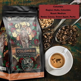 Bones Coffee Company Colombia Single-Origin Coffee, Almonds, Dried Fruit, Vanilla Notes, Flavored Ground Coffee, Medium Roast Low Acid Arabica Beans