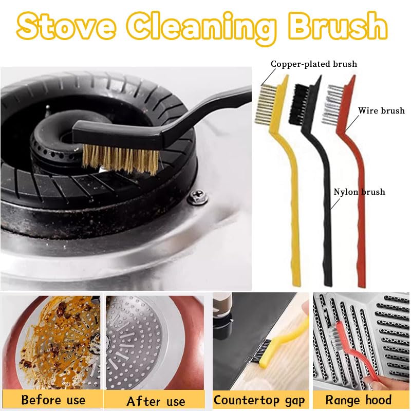 Crevice Cleaning Brush?12Pcs Multifunctional Hard Bristle Cleaning Tool with rubber gloves for Kitchen, Bathroom,Corner, Grout, Sink,toilet, Window