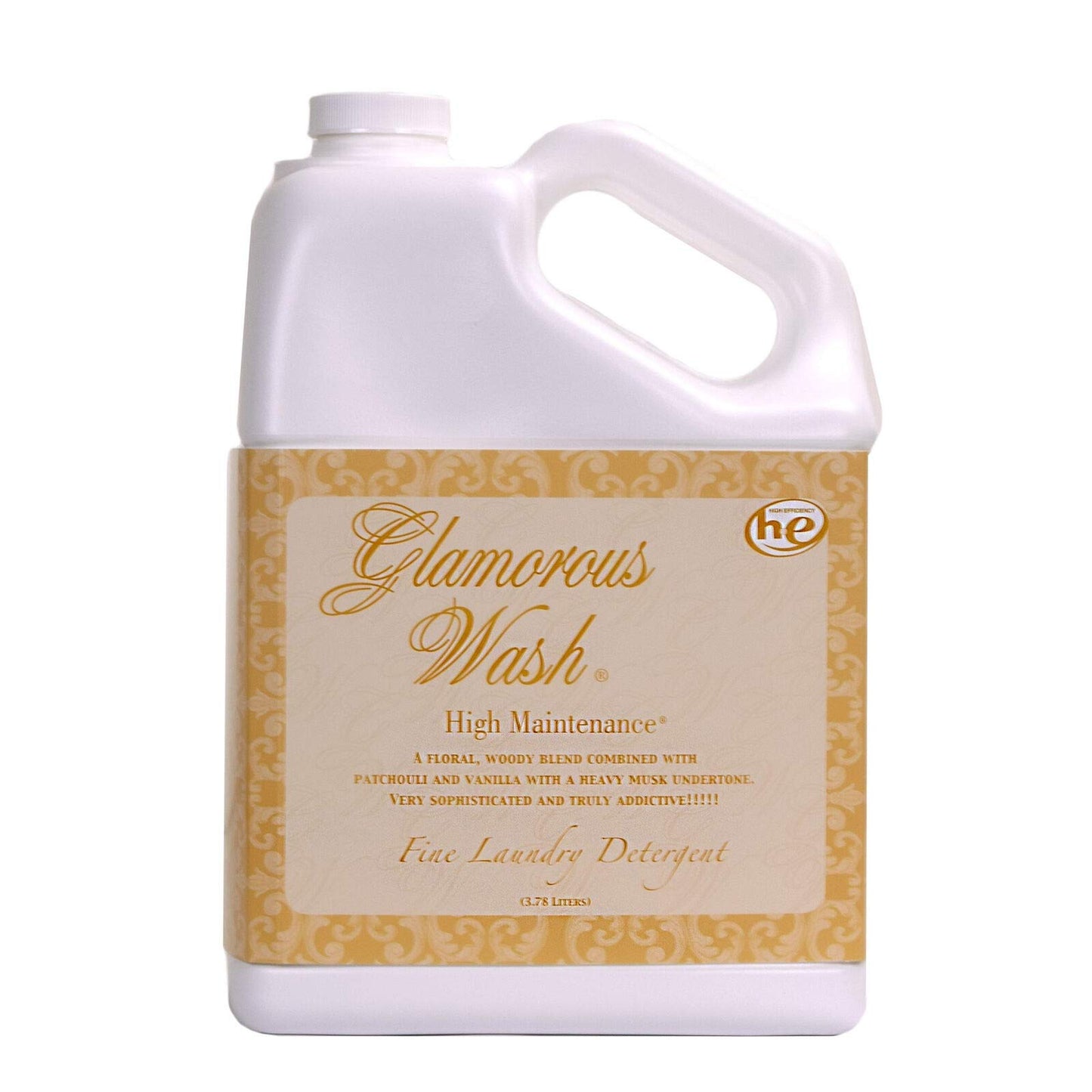 Tyler Candle Glamorous Wash High Maintenance Laundry Detergent 128oz w/High Maintenance Sachets Bundle (128 oz (w/Sachets))