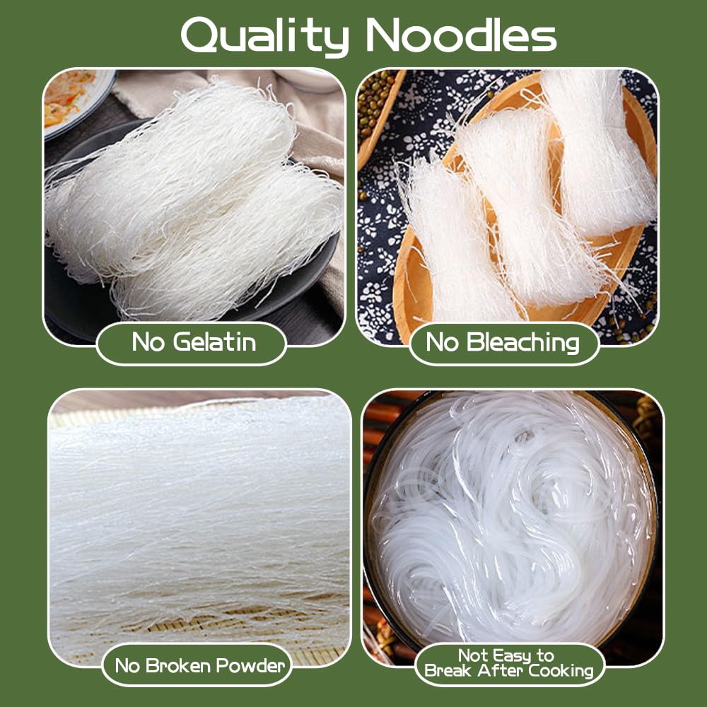 21.16oz Glass Noodles Stir fried dishes?cold mixed hot pot-Authentic Longkou Glass Noodles for Cuisine?vermicelli rice noodles?600g?