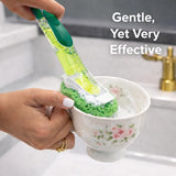 Libman 1131 Gentle Touch Dish Wand Refills, Non-Scratch Cellulose Sponge Heads with Scraper, Fits Libman #1130 Foaming Dish Wand, Made in USA, 12