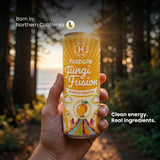 Happie Fungi Fusion Mango - Sparkling Mushroom Drink with Lion's Mane (900mg), Cordyceps (700mg) & Red Reishi (400mg) - Plant-Based Nootropic, 40