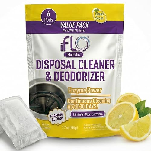 iFLO Foaming Garbage Disposal Cleaner Pods with iFLOBiotic - Powerful Garbage Disposal Foaming Action for Sink, Food Waste & Odor Removal - Disposal