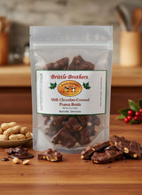 Brittle Brothers Chocolate Covered Peanut Brittle - 7 oz Gift Bag - Gourmet Candy
