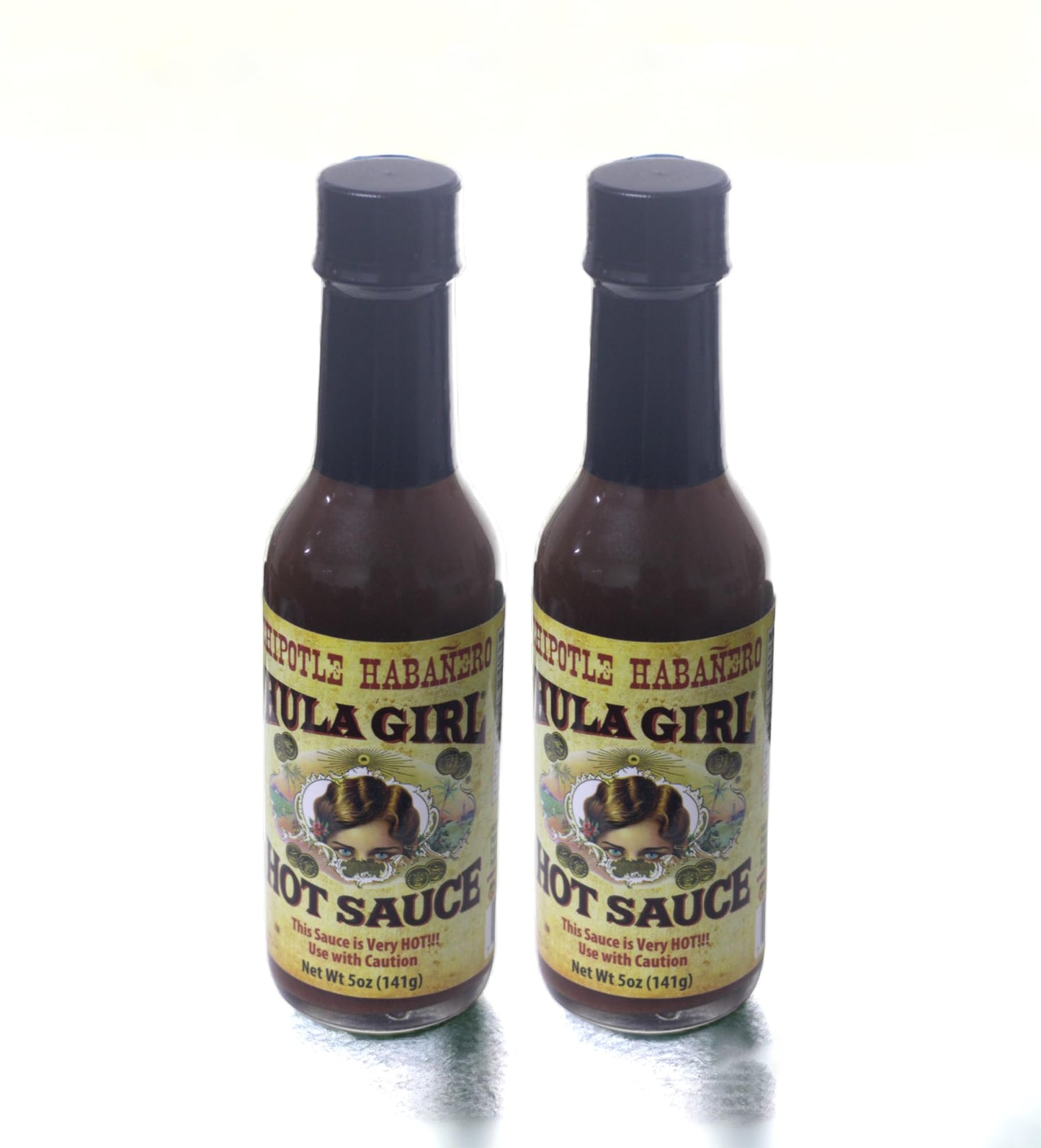 Hula Girl Chipotle Habañero Hot Sauce 5 Oz (0.31 Lb) 141 Grams (Pack of 2)