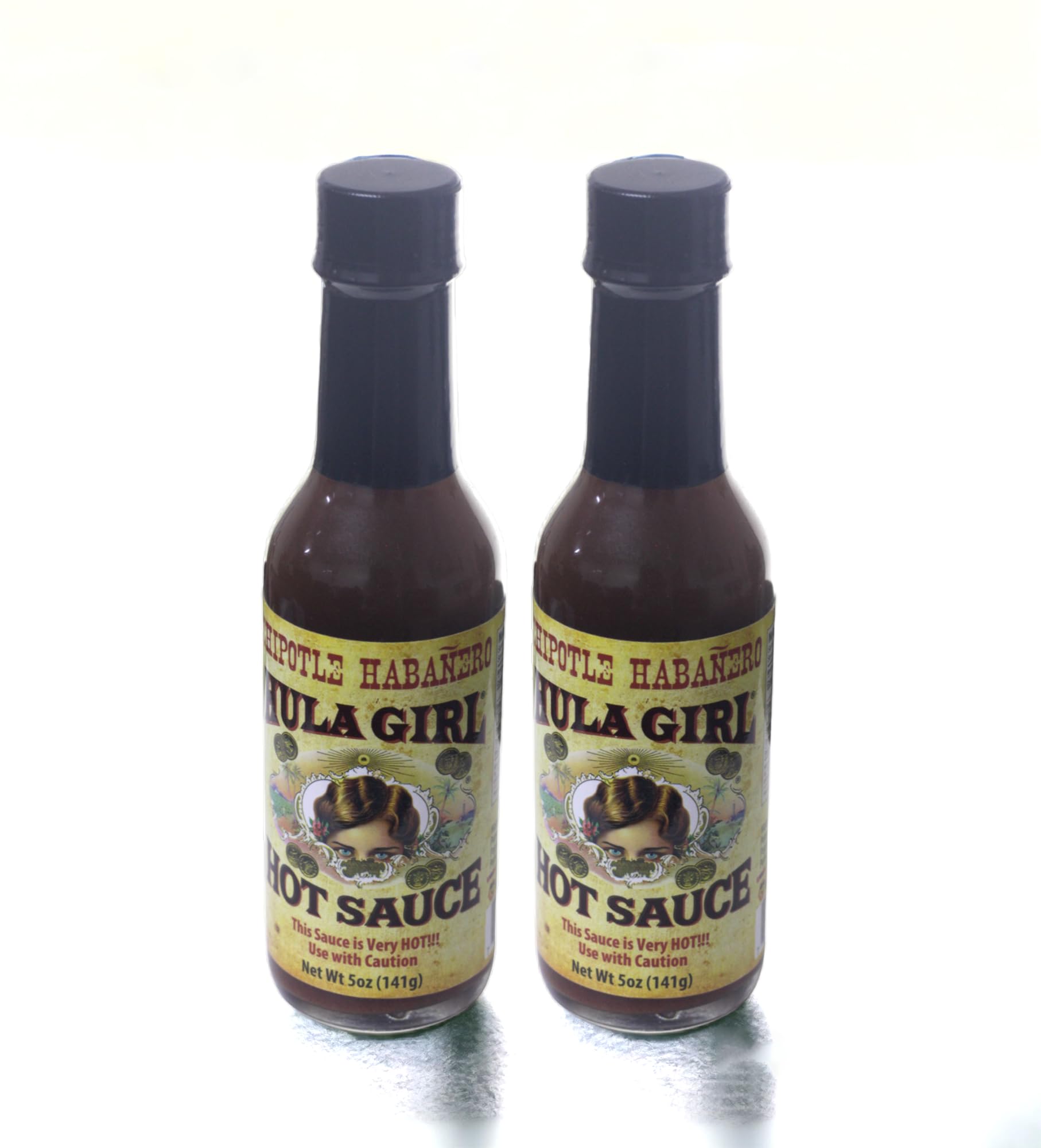 Hula Girl Chipotle Habañero Hot Sauce 5 Oz (0.31 Lb) 141 Grams (Pack of 2)