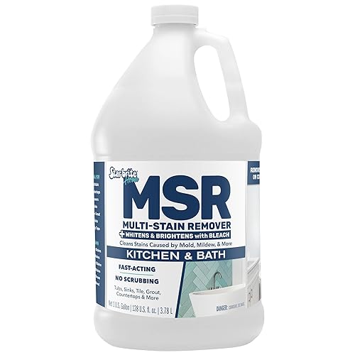 STAR BRITE Home MSR Multi-Stain Remover with Bleach - Fast-Acting Cleaner for Kitchen & Bath - Whitens, Brightens and Removes Mildew Stains and Scum