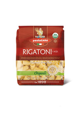 PASTA ZARA - Rigatoni - Organic - 100% Italian Pasta, Made with Durum Wheat Semolina Flour, Non GMO, Kosher (1 LB. BAG) - Consistently al Dente.