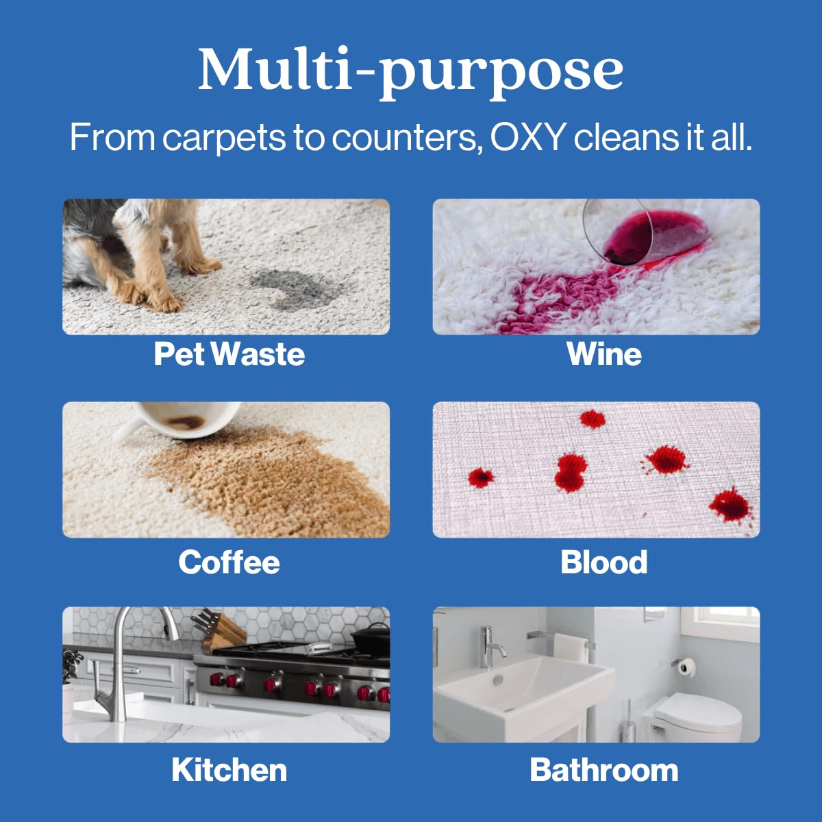 Oxy Pet Carpet Cleaner Spray | Pet Stain Remover for Pet Urine, Cat Pee, Dog Poop | Deep Spot Treating Action on Carpeting, Upholstery, Laundry, Pet
