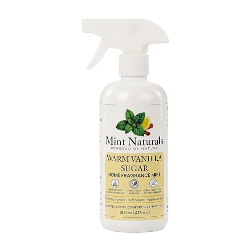 Natural Warm Vanilla Room Spray & Odor Eliminator - Cozy Vanilla Sugar Fragrance Mist That Helps Refresh Indoor Air, 16 oz - Made in USA by Mint