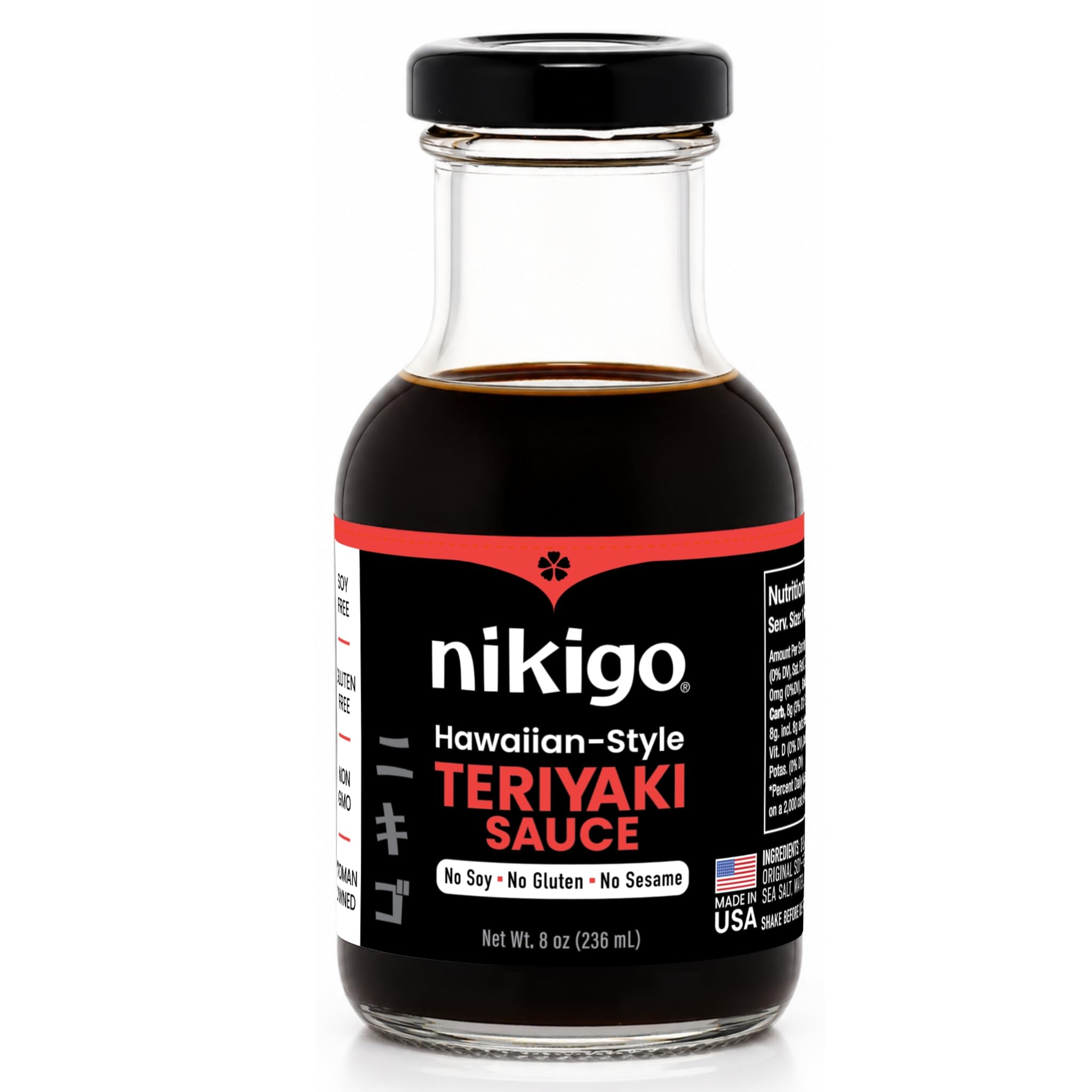 NIKIGO Hawaiian-Style Teriyaki Sauce - Premium Soy Free Teriyaki Sauce, Allergen-Friendly, Rich Umami Taste, Simple & Clean Ingredients, Authentic