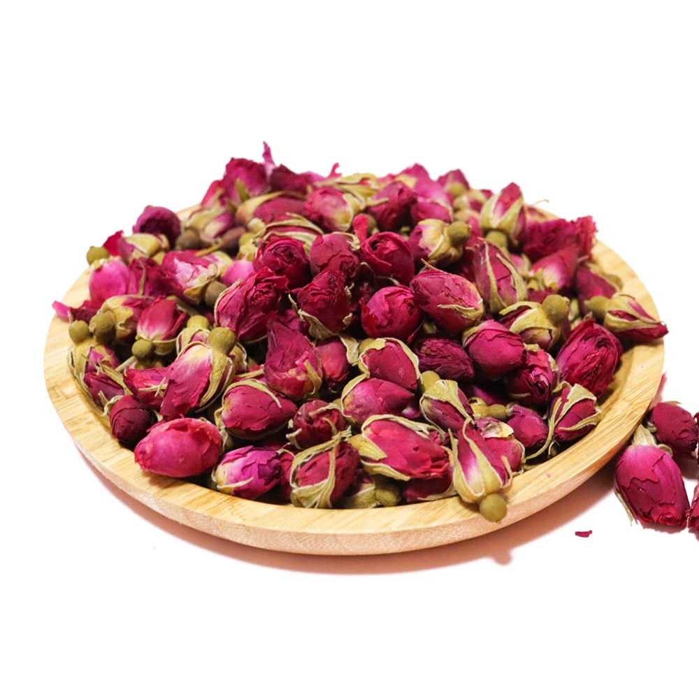 CoolCrafts Dried Rose Buds Bulk Natural Dry Rose Buds for Tea, Crafts, Cake Decoration - 7oz (200g)