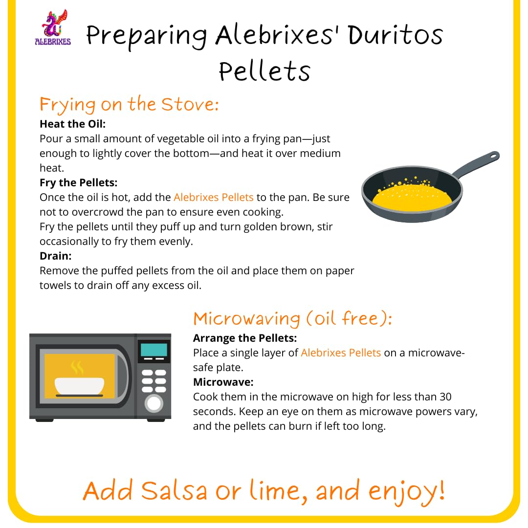 Alebrixes | Mexican Wheat Straw Pellets 8oz (226g) | Duritos - Mexican Snack | Chicharron - Fritura De Harina Para Freir | Savory, Classic, Crispy