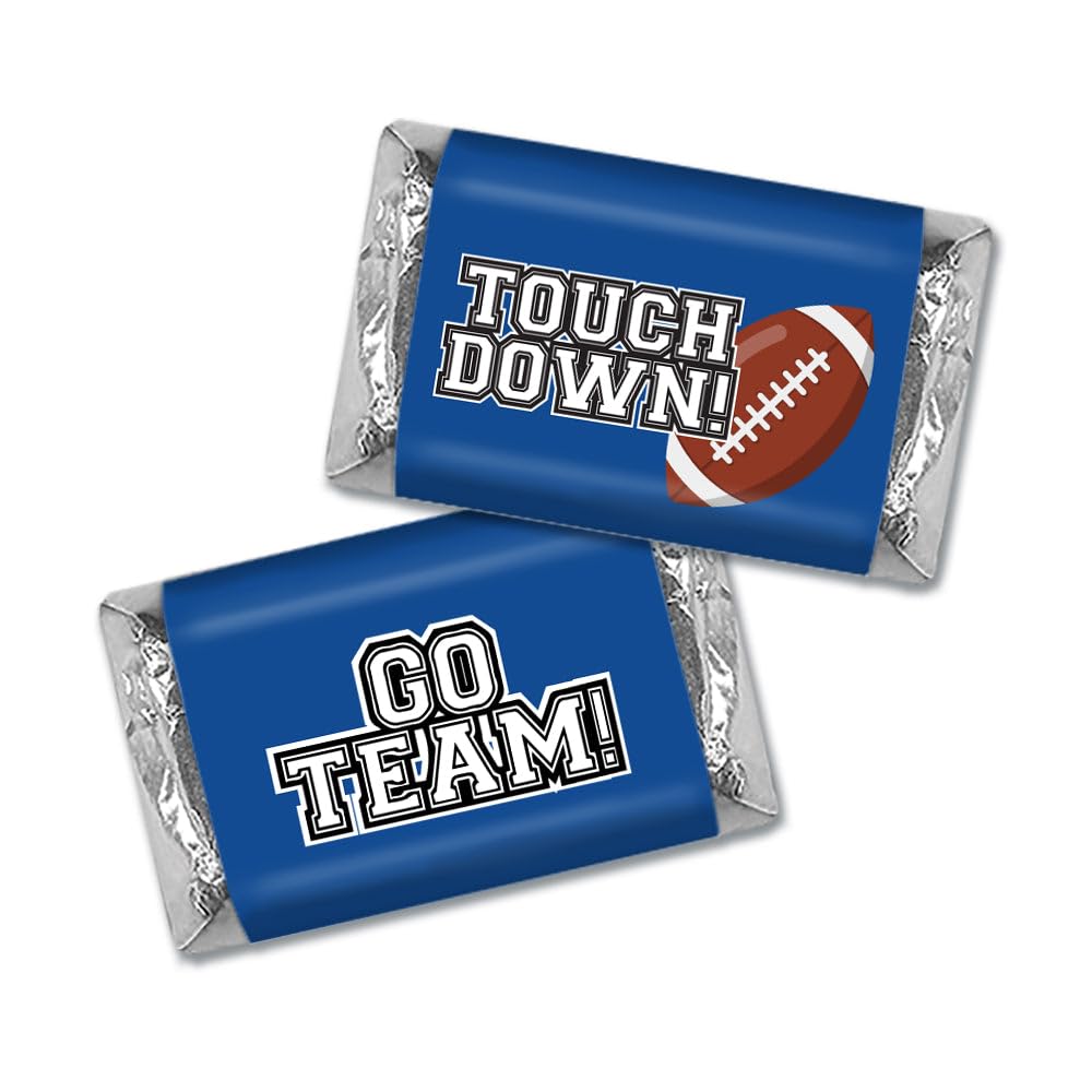 102 Pcs Blue Football Party Candy Favors Miniatures Chocolate - Touchdown