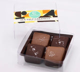 Chocolate Therapy by Sweet Remedies - Milk and Dark Gourmet Collection Sea Salt Caramel Box-4pc, Handmade Chocolate, Gift Box, Savory caramel. Holiday