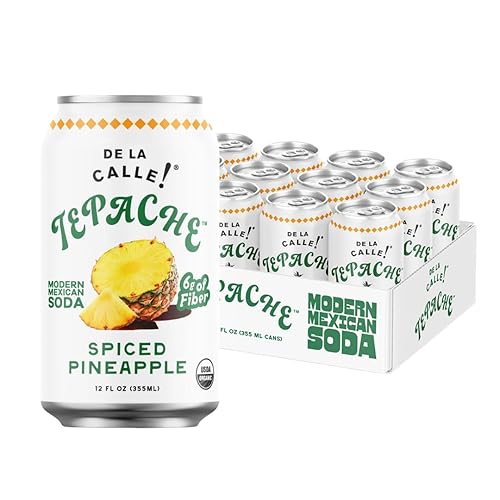 De La Calle Tepache - Spiced Pineapple - Modern Mexican Soda - Craft Fermented Pineapple Sparkling Beverage - Certified Organic, Non-Alcoholic
