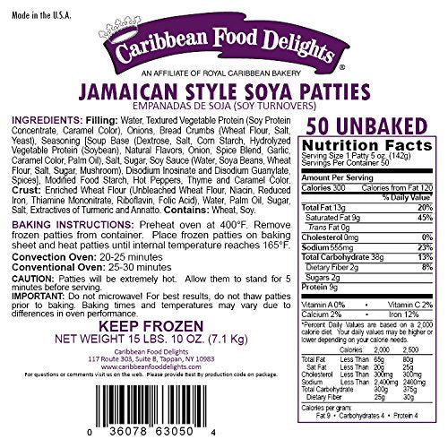 Jamaican Style Patties, Unbaked (Soya, 2 Cases)