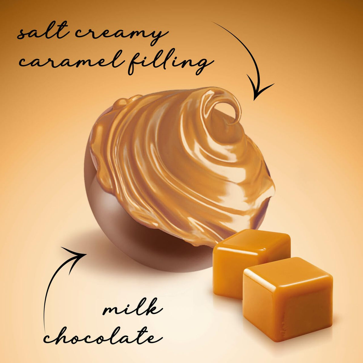 Witor's Cuore Chocolate Truffles, Italian Truffles, Caramel, 5.11 Ounce