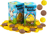 The Dreidel Company Happy Easter Belgian Milk Chocolate Gold Coins, Kosher Certified Dairy, Nut-Free, 1LB (2-Pack)