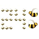 Bees Cake Decorations- Bumble Bee Shaped Edible Hard Sugar Decorations, 24 pcs by R.U.S. Candy Company