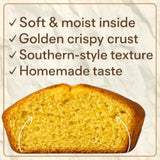 Southern Cornbread Loaf - Sweet Rich Buttery Flavor - Homemade Style - Freshly Baked Whole Perfect for Breakfast, Dinner, or Holiday Meals - Net Wt 1