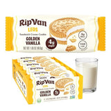 Rip Van LEOs - Golden Vanilla Sandwich Cookies - Low Sugar Snack Cookies - Low Carb Snack - Diabetic Snacks - 40 Low Sugar Cookies (10 Packs