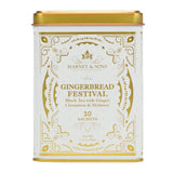 Harney & Sons Gingerbread Festival, Black Tea with Ginger & Cinnamon, 20ct sachet tin