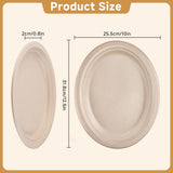 Bgtecho 120 Pack Oval Paper Plates, 12.5 Inch Disposable Dinner Plates, Disposable Heavy Duty Large Biodegradable Plate, Super Strong Compostable
