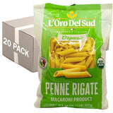 Organic Penne Rigate, 100% Durum Wheat, Italian Pasta, Premium Quality Product of Italy (20 pack x 16 Oz) Non GMO, Vegan, Kosher Certified by L'Oro